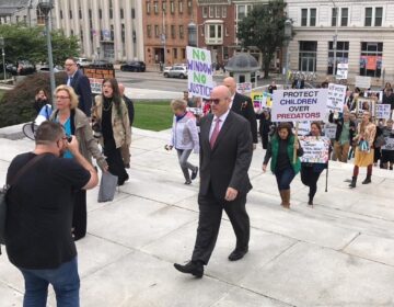 Shaun Dougherty lobbying for changes to the statute of limitations in Harrisburg in 2019. (Courtesy of Dougherty)