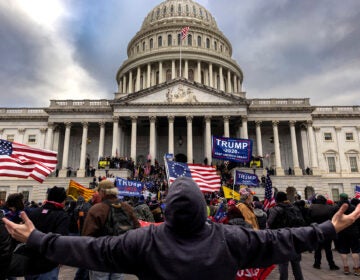 Pro-Trump protesters gather in front of the U.S. Capitol Building