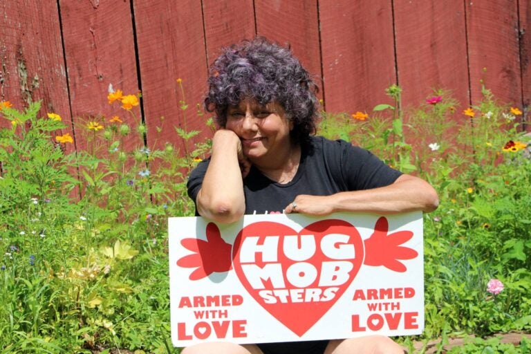 Edie Weinstein, founder of Hug Mobsters Armed With Love, is giving out 'virtual hugs' this Valentine's Day. (Photo by Kim Krause Berg)