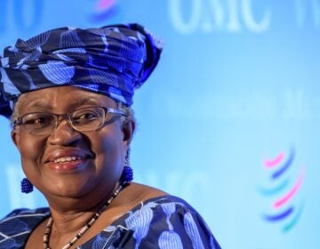 Ngozi Okonjo-Iweala, pictured in July 2020 in Geneva, will head the WTO beginning in March. She wants countries to drop restrictions on the export of vaccines and other medical supplies. Fabrice Coffrini/AFP via Getty Images