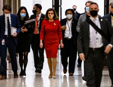 House Speaker Nancy Pelosi, seen at the Capitol on Feb. 11, has called for an independent commission to investigate the Jan. 6 Capitol insurrection. (Samuel Corum/Getty Images)