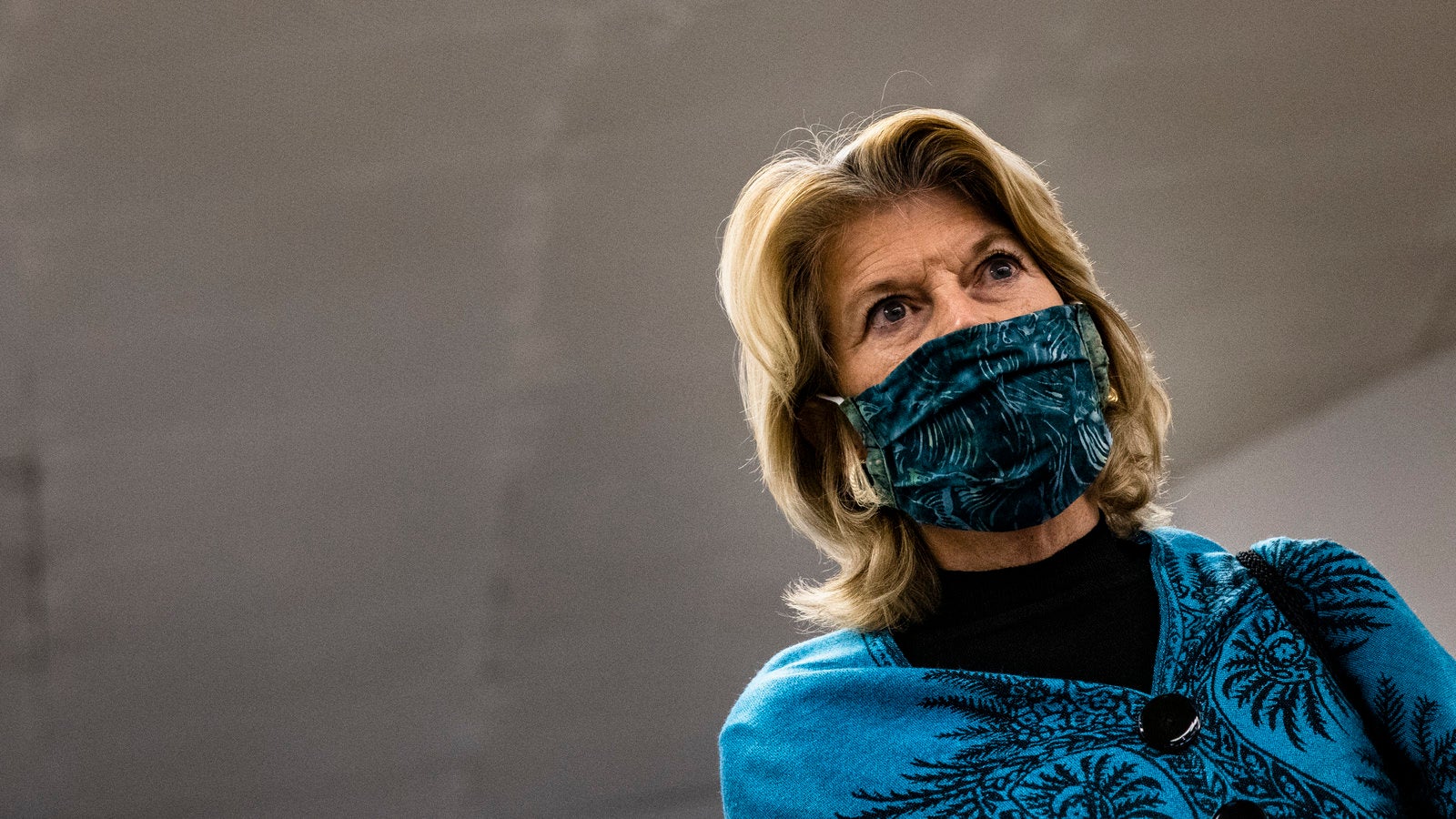 U.S. Sen. Lisa Murkowski wearing a face mask