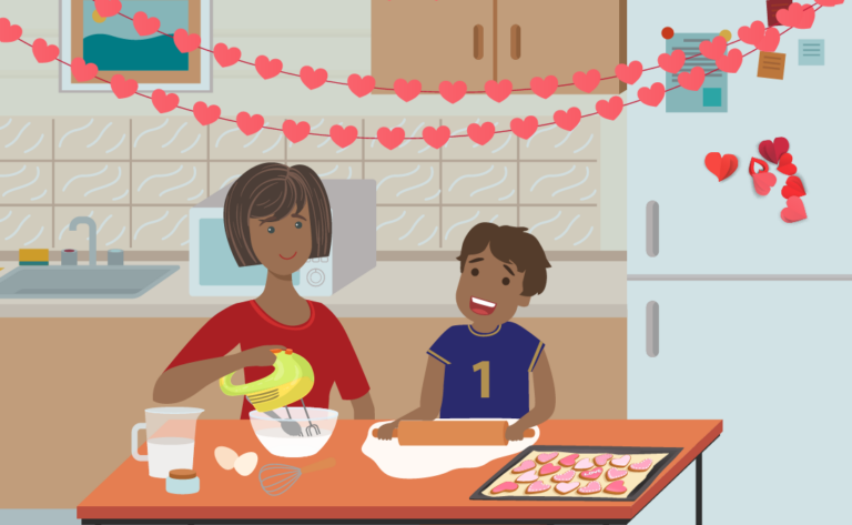Making Valentine's Day cookies is a safe alternative for the holiday weekend. (CDC)