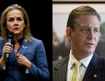 Rep. Madeleine Dean (left) and Bruce Castor (Matt Slocum and Matt Rourke/AP Photo)