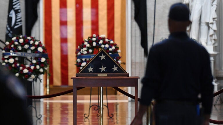 A view inside Rotunda which will hold Capitol Police officer Brian Sicknick's remains
