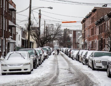 A few inches of snow coat the ground in Philadelphia