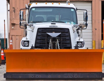 A front view of a snow plow