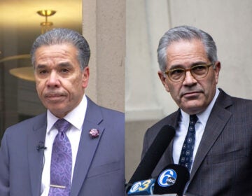 Left: Former prosector Carlos Vega (NBC10) Right: Philadelphia District Attorney Larry Krasner (Kimberly Paynter/WHYY)