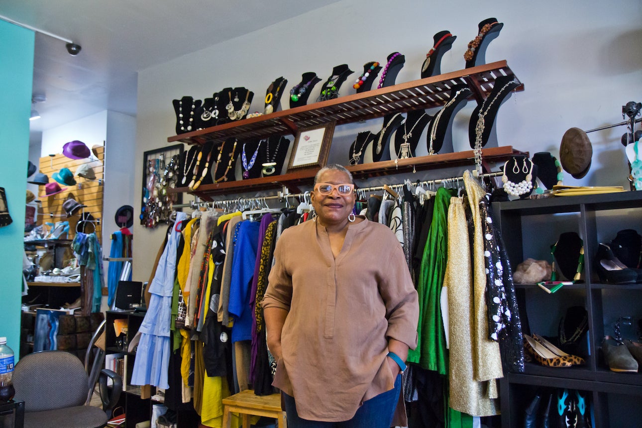 Phyllis Jones-Carter inside A Part of Me Boutique