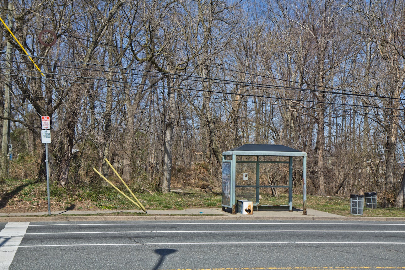 A bus stop outside Curran-Fromhold Correctional Facility