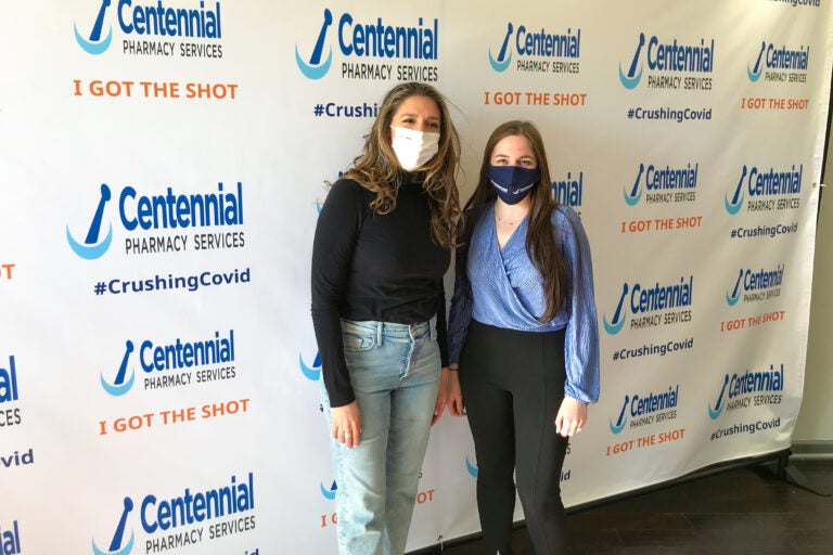 Nicole Marquis, restaurant owner and co-founder of the Save Philly Restaurants coalition, and Lindsay Dymowski Constantino, president and owner of Centennial Pharmacy, worked together to provide vaccine doses to food industry workers. (Laura Benshoff/WHYY)