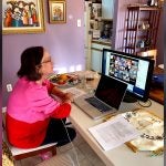 Amy Berkowitz during an online Passover Seder in 2020. (Courtesy of Amy Berkowitz)