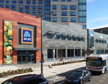 The Aldi storefront on Ridge Avenue.