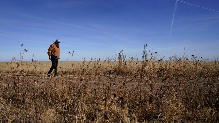 Rod Bradshaw, pictured in January 2021, says he’s the last Black farmer in Hodgeman County, Kan. Agriculture Secretary Tom Vilsack talked with NPR about debt relief coming for Black farmers. Rod Bradshaw, pictured in January 2021, says he's the last Black farmer in Hodgeman County, Kan. Agriculture Secretary Tom Vilsack talked with NPR about debt relief coming for Black farmers. (Charlie Riedel/AP Photo)