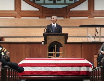 Former President Barack Obama addresses the service during the funeral for the late Rep. John Lewis