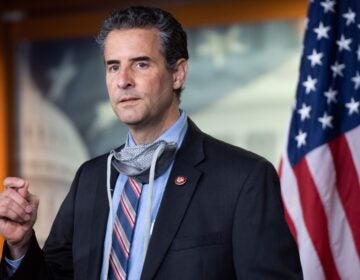 Rep. John Sarbanes addresses the media