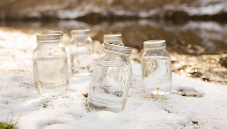 Water samples on the banks of Valley Creek.