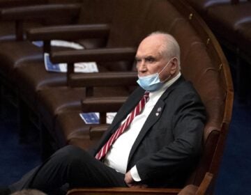 Rep. Mike Kelly, R-Pa., looks on in the House Chamber after they reconvened for arguments over the objection of certifying Arizona’s Electoral College votes in November’s election, at the Capitol in Washington, Wednesday, Jan. 6, 2021