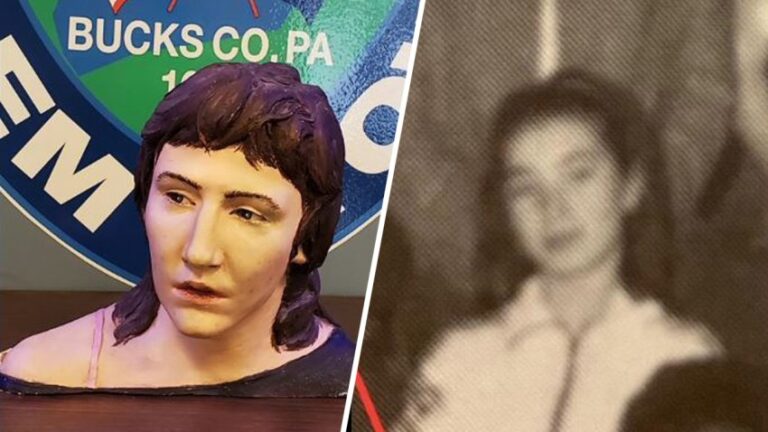 L to R: A forensic sculpture of Lisa Todd. A high school photo of Lisa Todd. (NBC10)