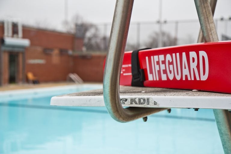 A closeup of a lifeguard stand at Samuel Recreation Center