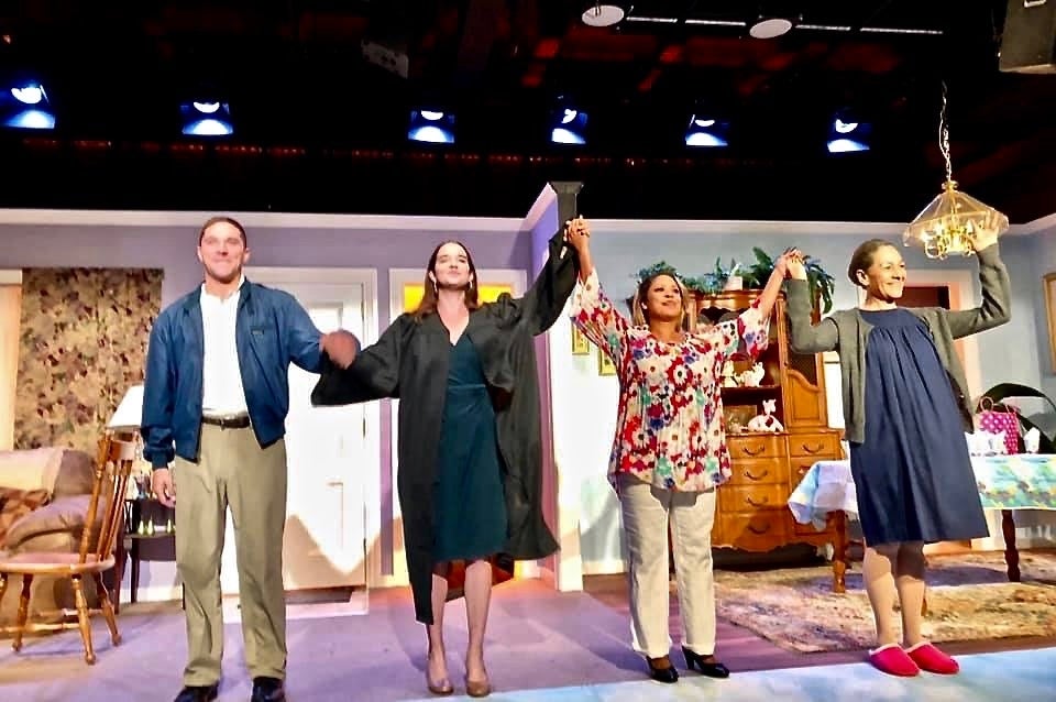 The cast of "Good Cuban Girls" takes a bow