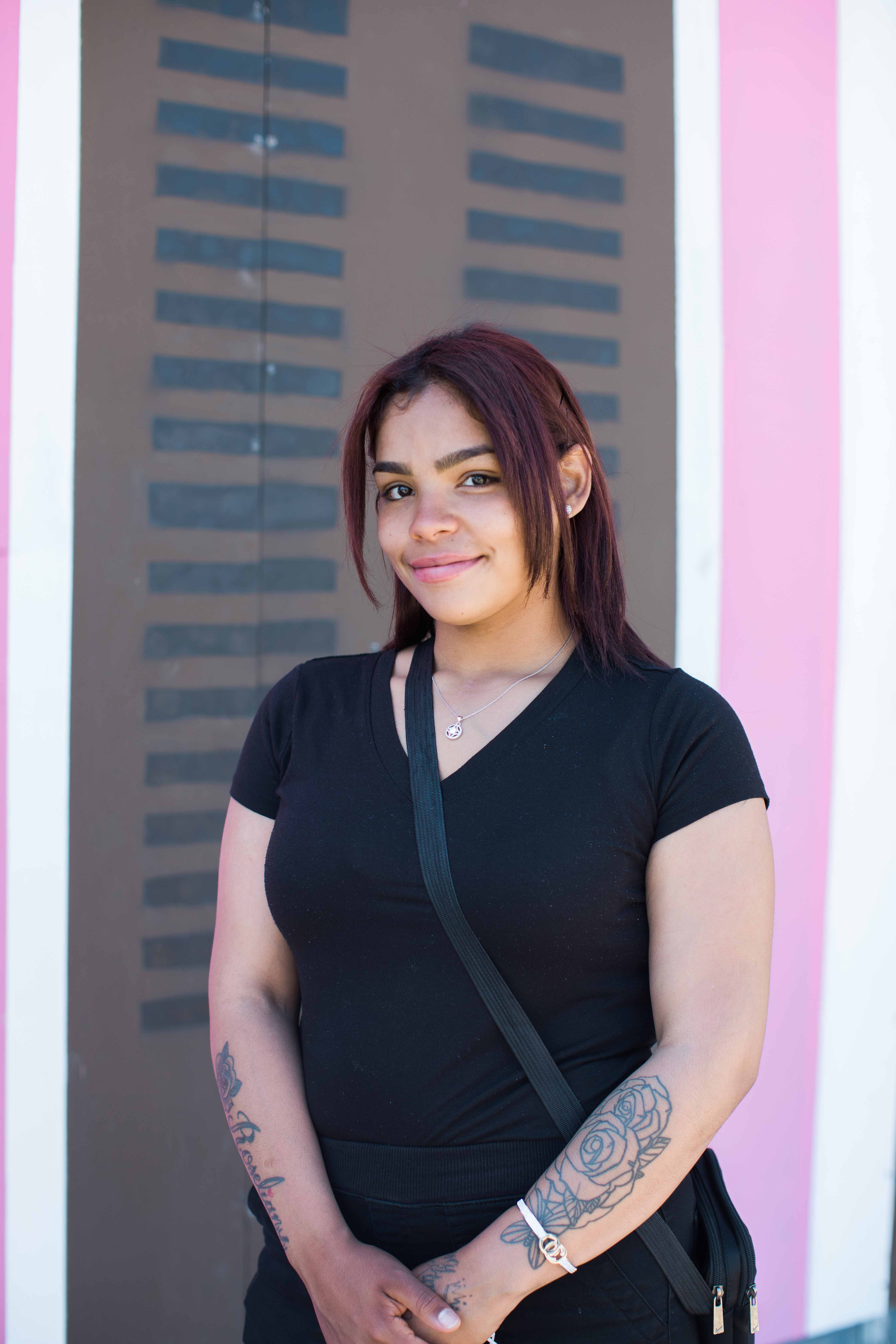 Milly Hernandez, vendor manager of La Placita, is pictured at the market at 2nd and Allegheny on Sunday, April 18, 2021. (Becca Haydu for WHYY)