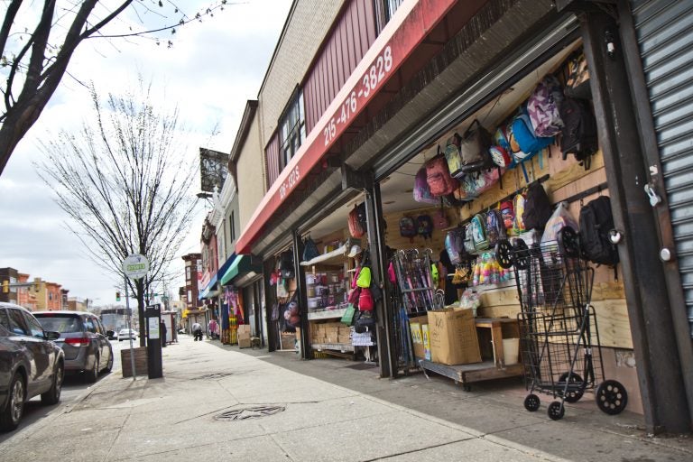 A business on 52nd Street in West Philadelphia sells merchandise from boards