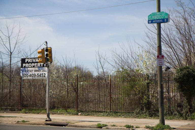 6901 Elmwood Avenue in Philadelphia’s Eastwick neighborhood is the proposed site of an Amazon warehouse. (Kimberly Paynter/WHYY)