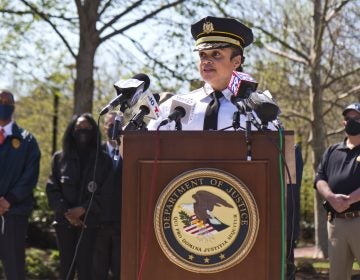 Philadelphia Police Commissioner Danielle Outlaw addresses the press