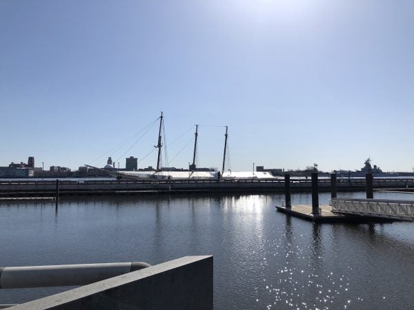 Gazela moored on the Delaware River at Penn's Landing.