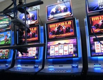 This Feb. 10, 2020 photo shows slot machines at the Hard Rock casino in Atlantic City, N.J. that are controlled by gamblers over the internet. (AP Photo/Wayne Parry)