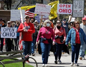 People protesting the stay home order in Ohio