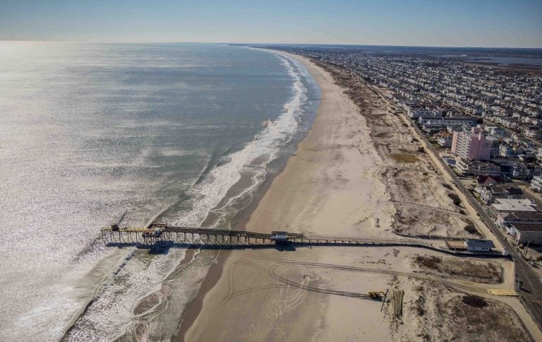 The beach coastline of Ocean City