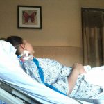 Rebeca Cruz-Esteves at Jefferson Abington, where she’s been hospitalized in the neurology unit for the past week. (Courtesy of Rebeca Cruz-Esteves)