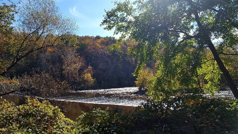 The Perkiomen Creek dam at Lower Perkiomen Valley Park. (Courtesy of Montgomery County)