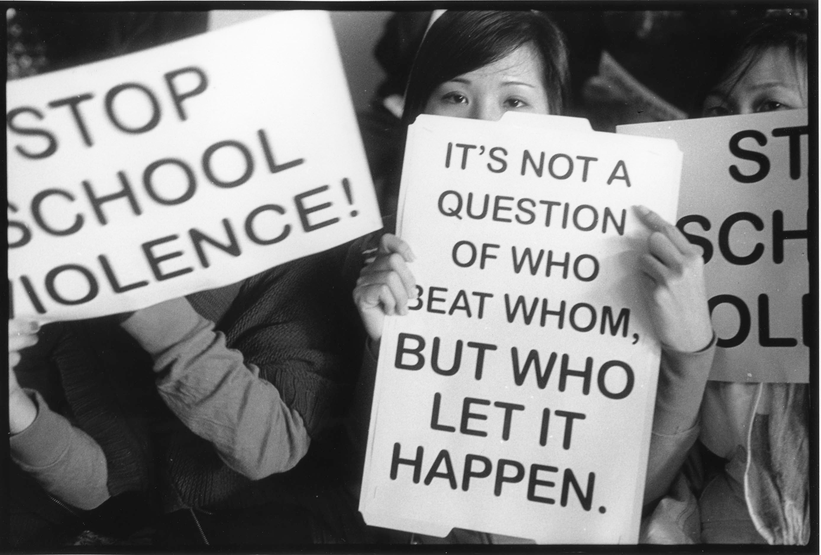 Students protesting in the wake of anti-Asian attacks at South Philadelphia High School in 2009. (Courtesy of Harvey Finkle)