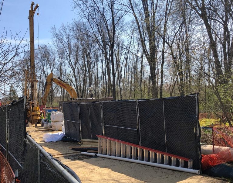 ME 2 pipeline construction site near the Chester County Library and business route 30.