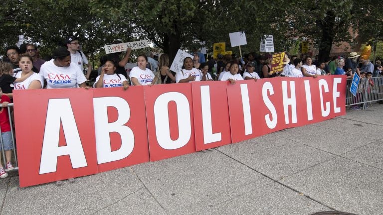 Protesters in Baltimore call for the abolition of ICE