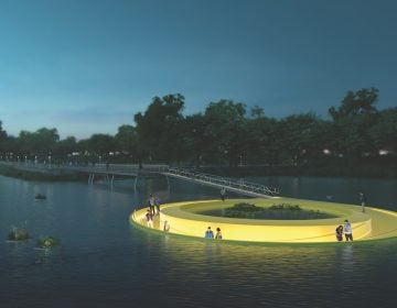 A rendering of FloatLab on the Schuylkill River