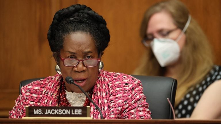 Democratic Texas Rep. Sheila Jackson Lee is the lead sponsor of H.R. 40, a bill that would establish a commission to study reparations for slavery. (Chip Somodevilla/Pool/AFP via Getty Images)