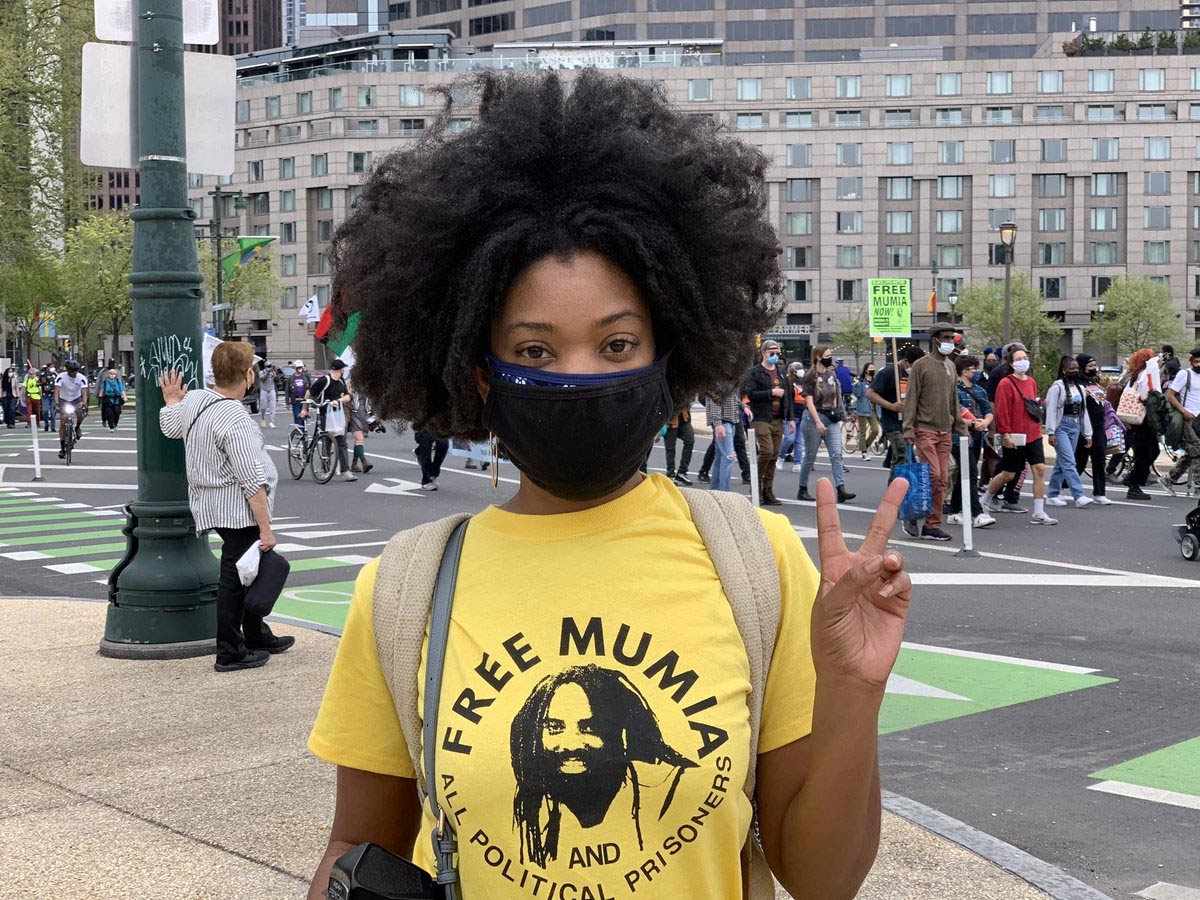 Rita Harper came north from Atlanta to support the Free Mumia movement.