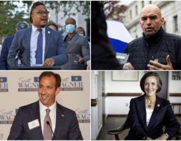 op left to bottom right: Malcolm Kenyatta, John Fetterman, Jeff Bartos, Val Arkoosh)