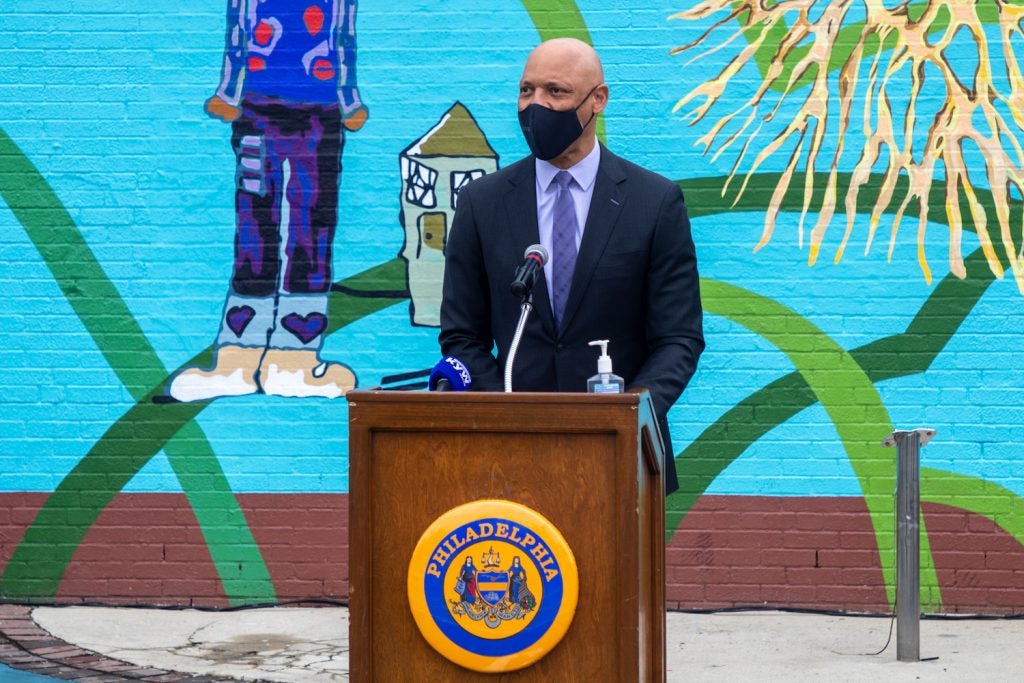 William Hite speaks at a press conference.