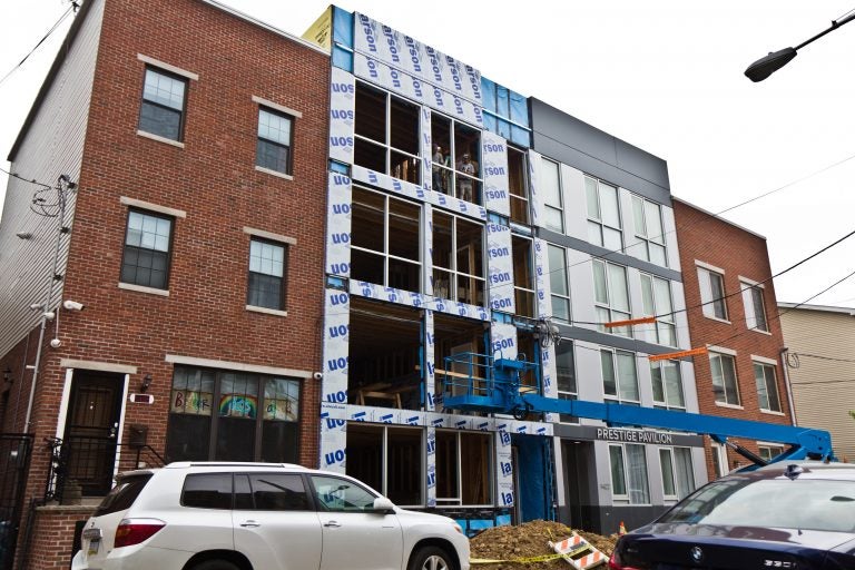 Prestige Design and Construction development in process on the 1400 block of North 7th Street in May 2021. (Kimberly Paynter/WHYY)
