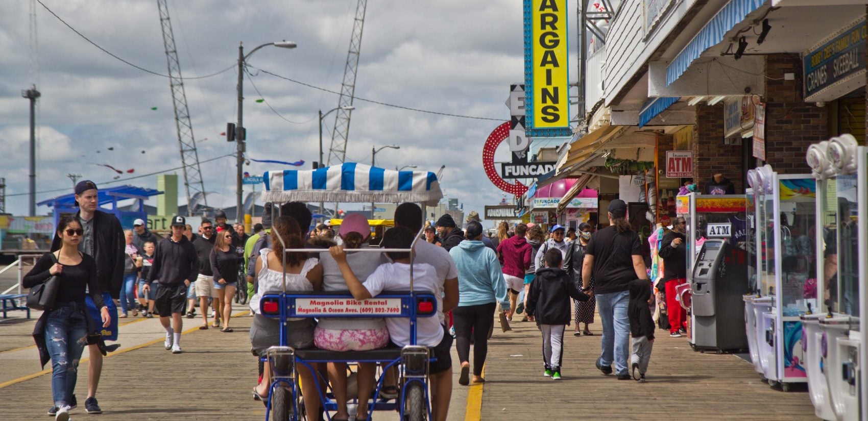 Crowds are pictured on the boardwalk in Wildwood