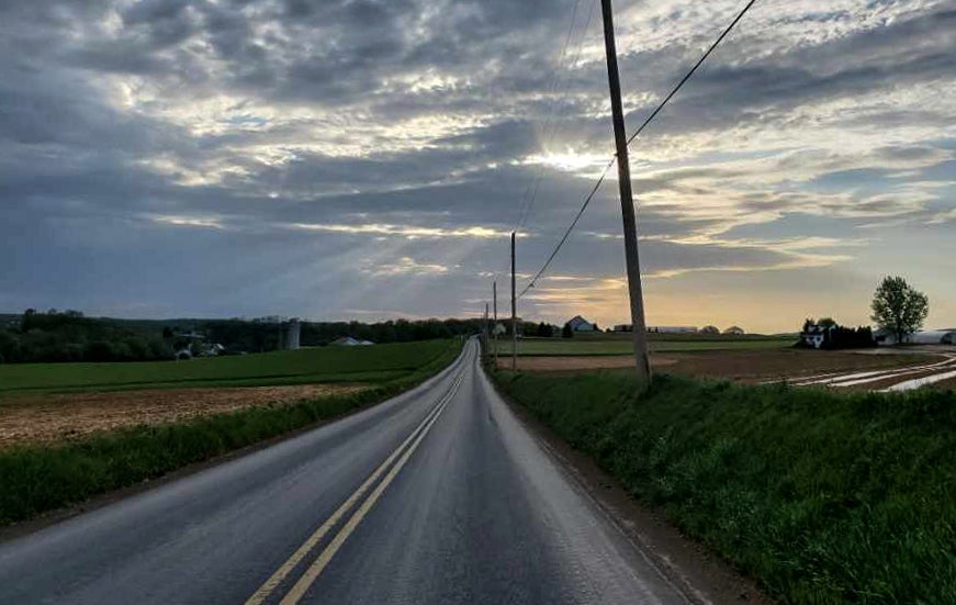 Farmland is pictured in East Earl, Pennsylvania