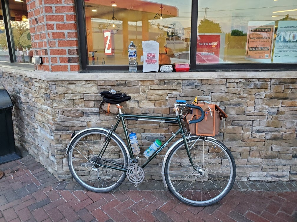 A bike is pictured outside Sheetz