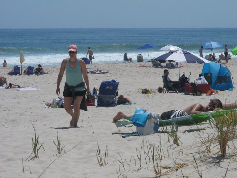 Beachgoers are pictured at Island Beach State Park