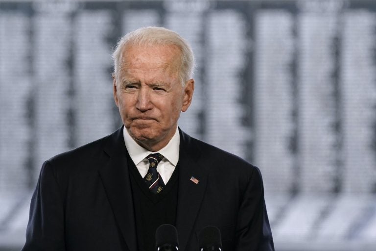 President Joe Biden speaks at a Memorial Day event