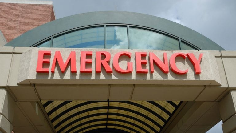 A close-up of the entrance to an emergency room.